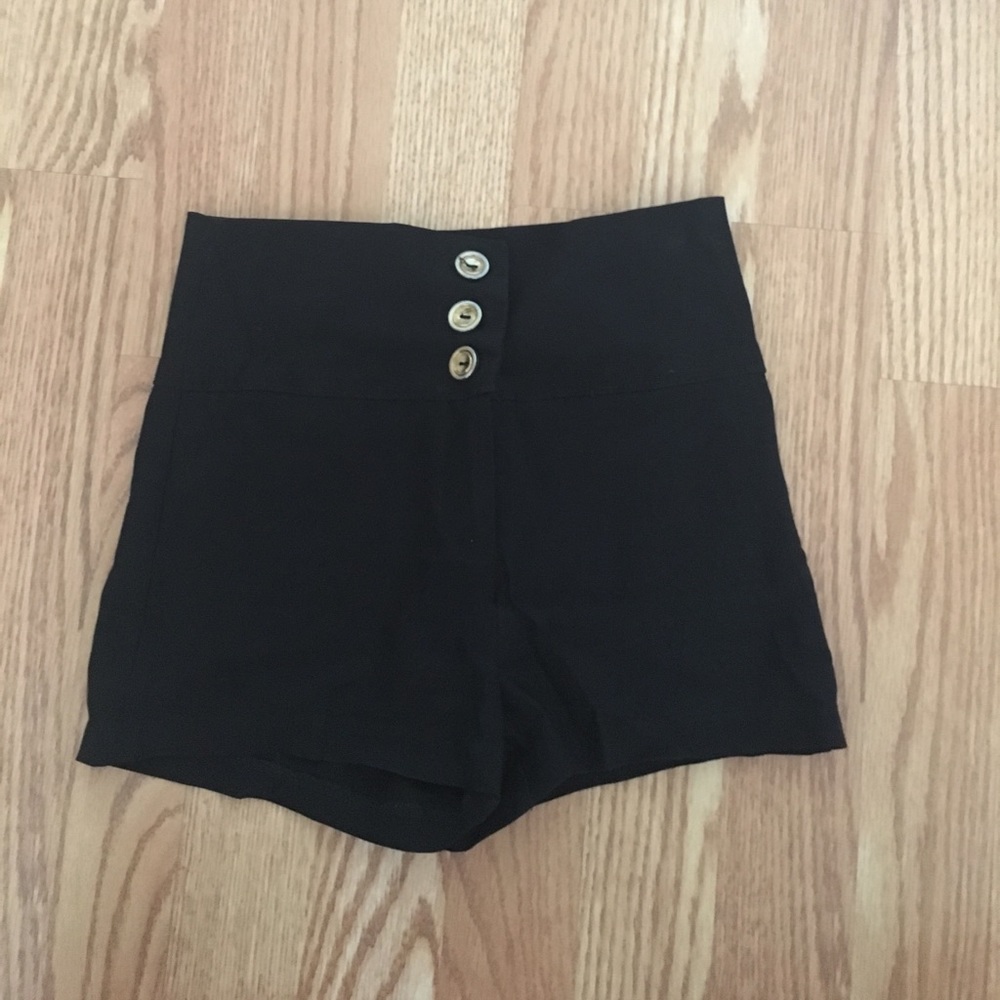 Black High Rose spandex shorts